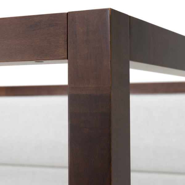 Modrest Manhattan Contemporary Canopy Brown Oak BedModel VGMA-BR-127-BED-CRY