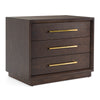 Manhattan Contemporary Brown Oak and Gold Nightstand