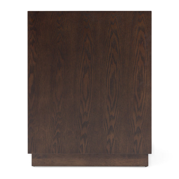 Manhattan Contemporary Brown Oak and Gold Nightstand