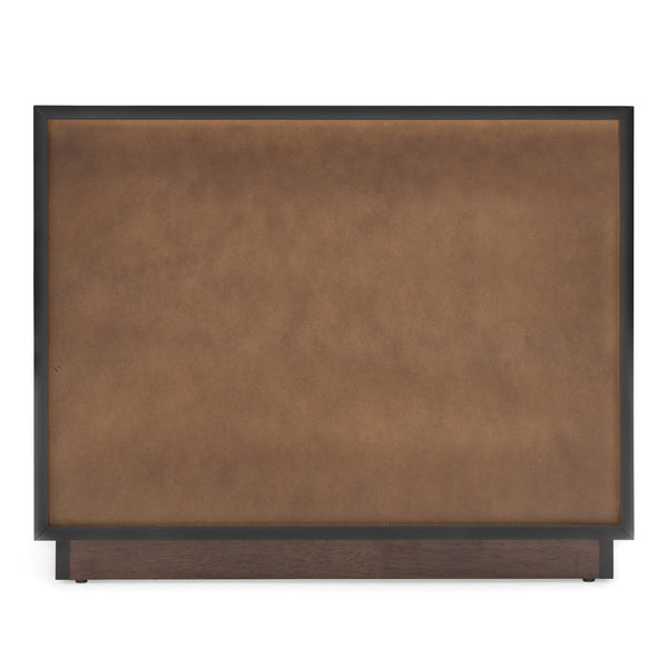 Manhattan Contemporary Brown Oak and Gold Nightstand