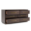 Manhattan Contemporary Brown Oak and Gold Dresser