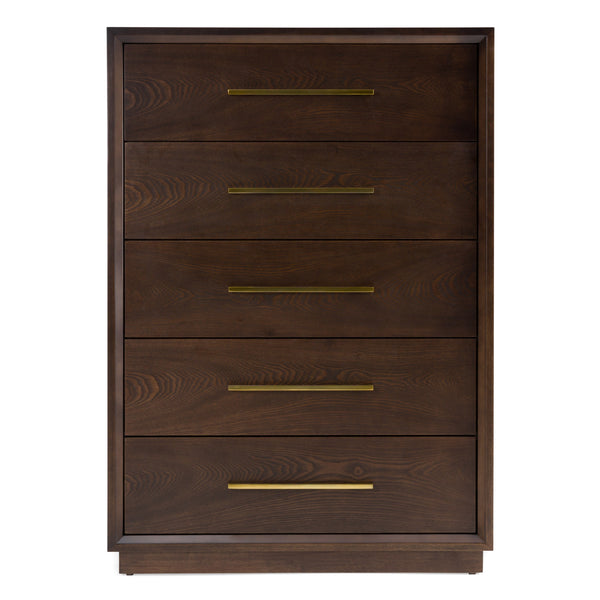 Modrest Manhattan Contemporary Brown Oak And Gold Chest Model VGMA-BR-127-CST-CRY