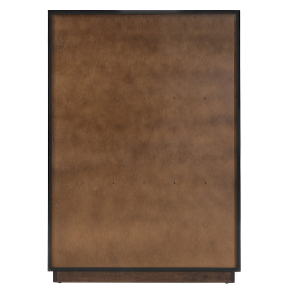 Manhattan Contemporary Brown Oak and Gold Chest