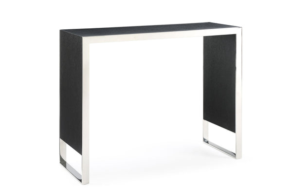 Modrest Manston Modern Black Oak & Stainless Steel Bar Table Model VGVCBT1935-BLK