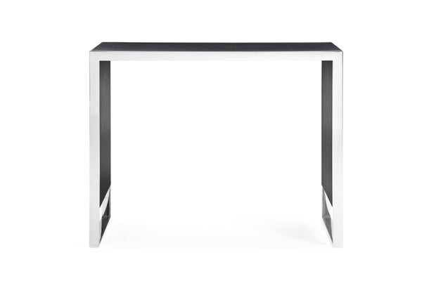 Modrest Manston Modern Black Oak & Stainless Steel Bar Table Model VGVCBT1935-BLK