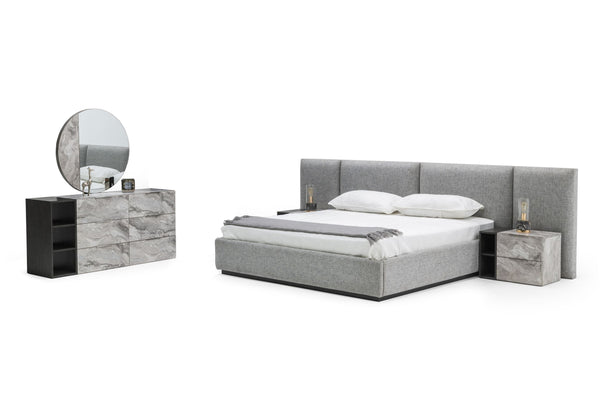 Nova Domus Maranello Queen Modern Grey Bed Set Model VGMABR-121-GRY-BED-SET-Q