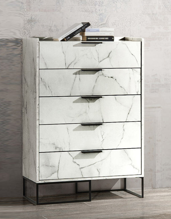 Nova Domus Marbella Italian Modern White Marble Chest Model VGACMARBELLA-CHEST