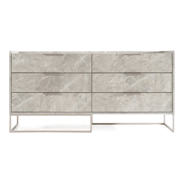 Marbella Italian Modern Grey Marble Dresser