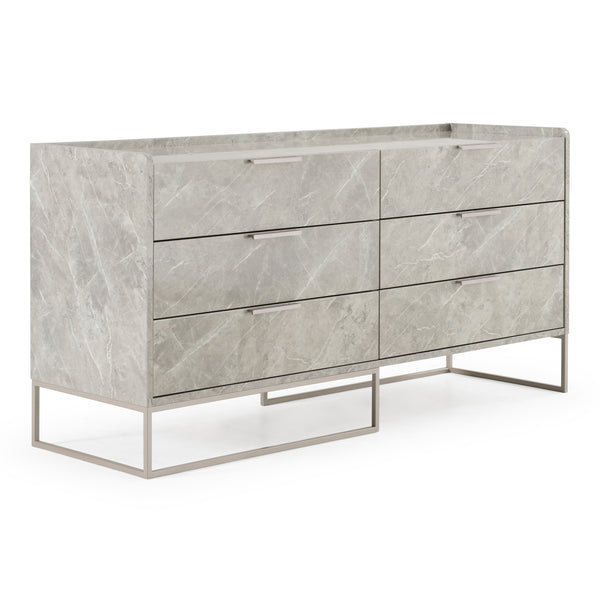 Marbella Italian Modern Grey Marble Dresser