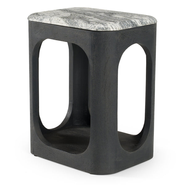 Modrest Marco Modern Black & White Granite End Table Model VGNR-NI90023