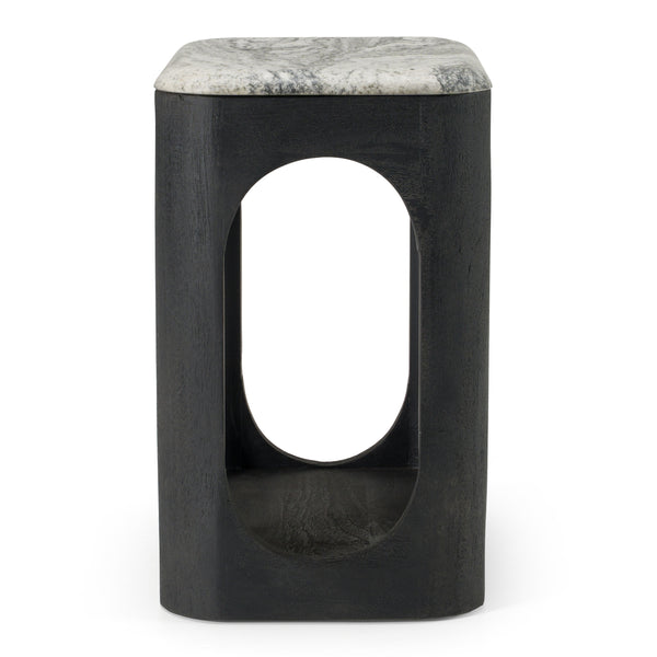 Modrest Marco Modern Black & White Granite End Table Model VGNR-NI90023