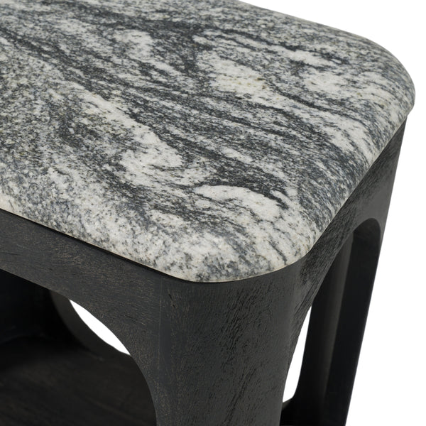 Modrest Marco Modern Black & White Granite End Table Model VGNR-NI90023