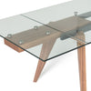 Modrest Marcus Modern Glass & Walnut Extendable Dining Table Model VGEW-D2060BH