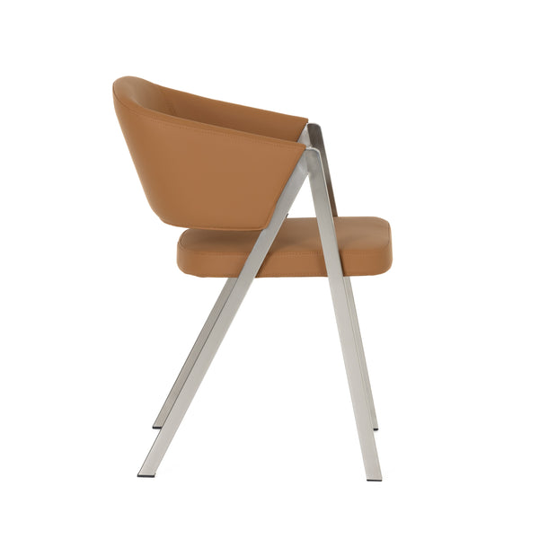 Modrest Marcus Modern Camel Vegan Leather Dining Chair (Set Of 2) Model VGEW-F3248AA-CML