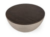 Modrest Marie Modern Concrete & Brown Oak Round Coffee Table Model VGLBRYAN-CF70-02
