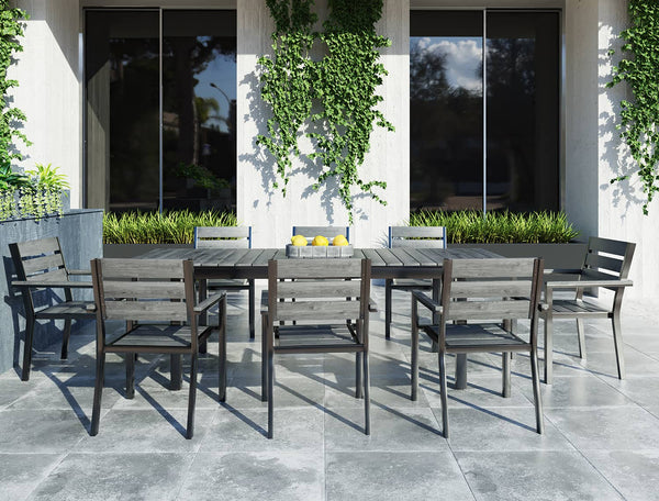 Renava Marina Grey Outdoor Dining Table Set Model VGICS1804-GRY-SET