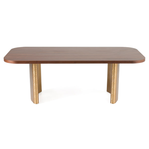 Modrest Marjorie Modern Walnut & Brushed Gold Rectangular Dining Table Model VGGMDT-1705-WAL