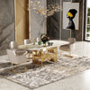 Modrest Marmot White Marble And Champagne Gold Dining Table Model VGVCT005-22-WHT