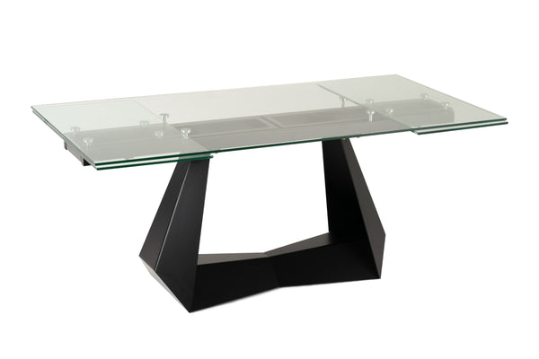 Modrest Maroney Modern Black And Glass Extendable 70 5" | 106" Dining Table Model VGNS-GD8780-B