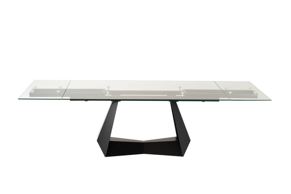 Modrest Maroney Modern Black And Glass Extendable 70 5" | 106" Dining Table Model VGNS-GD8780-B