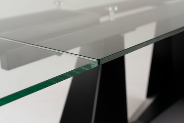 Modrest Maroney Modern Black And Glass Extendable 70 5" | 106" Dining Table Model VGNS-GD8780-B