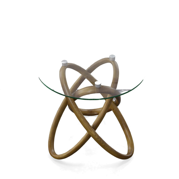 Modrest Mason Modern Class & Walnut Side Table Model VGCSLT-20051-BRN-ET