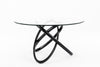 Modrest Mason Round Glass & Black Ash Dining TableModel VGCSDT-16138-BLK