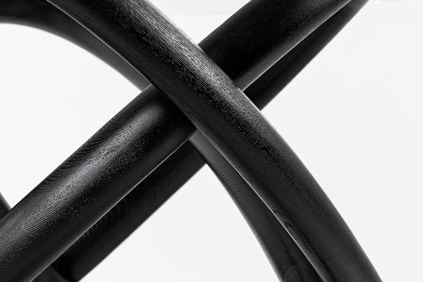 Modrest Mason Round Glass & Black Ash Dining TableModel VGCSDT-16138-BLK