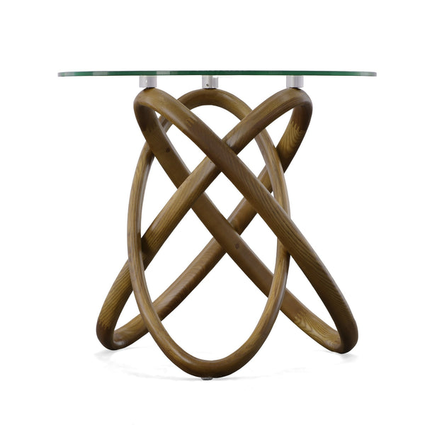 Modrest Mason Modern Class & Walnut Side Table Model VGCSLT-20051-BRN-ET