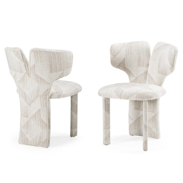 Modrest Masuda Modern Beige Pattern Fabric Dining Chair (Set Of 2) Model VGOD-ZW-24081-BGE