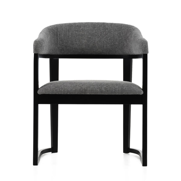 Modrest Maury Modern Grey Fabric & Black Dining Chair Model VGMA-MI-1189-GRYBLK
