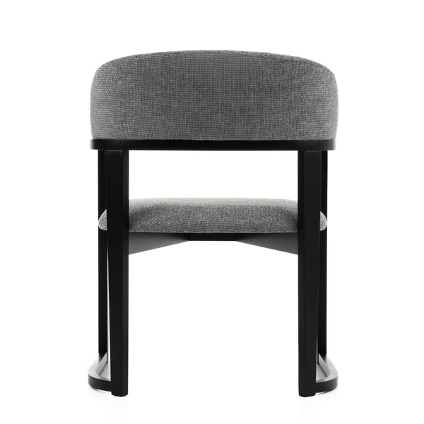 Modrest Maury Modern Grey Fabric & Black Dining Chair Model VGMA-MI-1189-GRYBLK