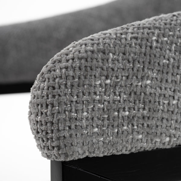 Modrest Maury Modern Grey Fabric & Black Dining Chair Model VGMA-MI-1189-GRYBLK