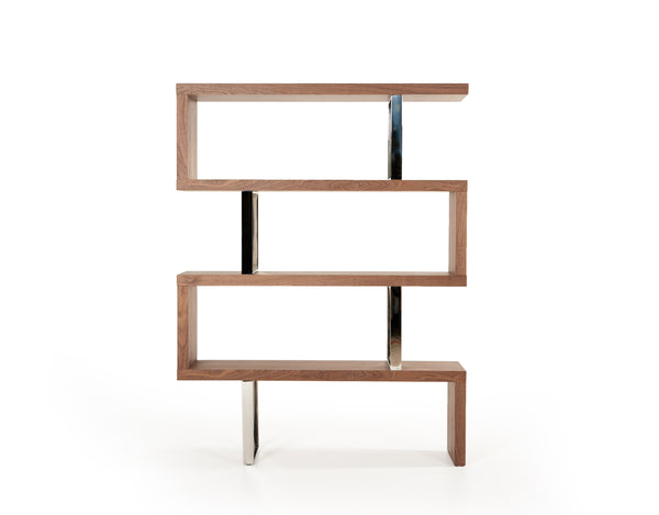 Maze Modern Walnut Bookcase