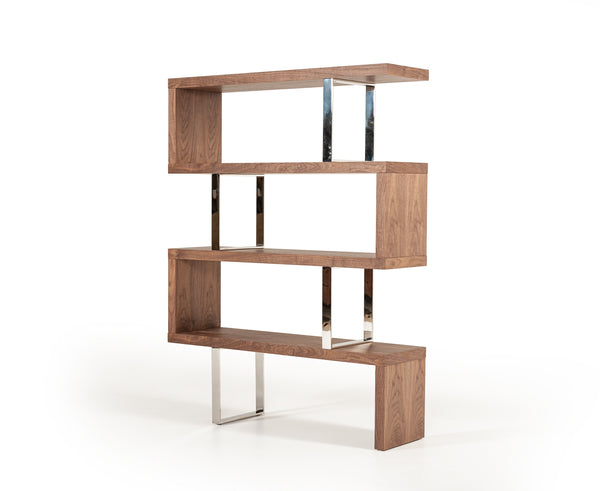 Modrest Maze Modern Walnut Bookcase Model VGBBMD105-WAL