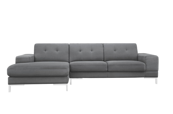 Divani Casa Forli Modern Grey Fabric Left Facing Sectional Sofa Model VGMB-1071B-GRY-LAF
