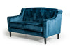 Carly Transitional Blue Velour Loveseat