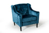 Divani Casa Carly Transitional Blue Velour Chair Model VGMB-1702-BLU-CHR