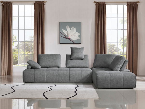 Divani Casa Edgar Modern Grey Fabric Modular Sectional Sofa Model VGMB-1765-GRY