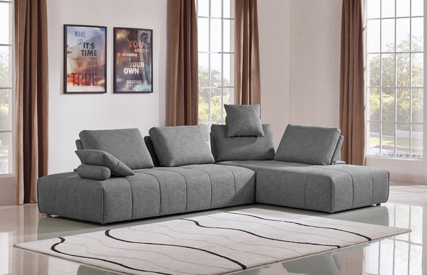 Divani Casa Edgar Modern Grey Fabric Modular Sectional Sofa Model VGMB-1765-GRY