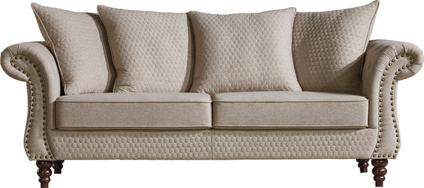 Divani Casa Nadine Transitional Beige Fabric Sofa Model VGMB-1769-BGE-SOFA