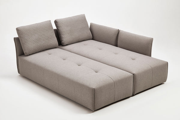 Divani Casa Polson Modern Light Grey Fabric Modular Sectional Sofa Bed Model VGMB-1869-LTGRY