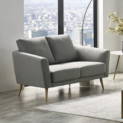 Benham Modern Grey Fabric Loveseat