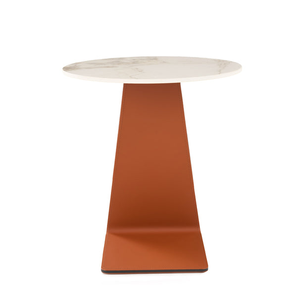 Modrest Merkel Modern Ceramic & Leather End Table Model VGYF-CT-282