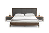 Nova Domus Metcalf Mid Century Walnut & Grey California King Bed With Two Nightstands Model VGMABR-120-BRN-BED-CK