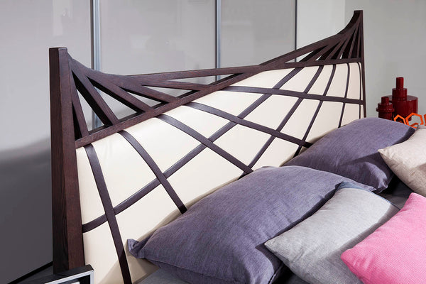 Modrest Prism Modern Brown & Beige Bonded Leather Bed Model VGWCC585A