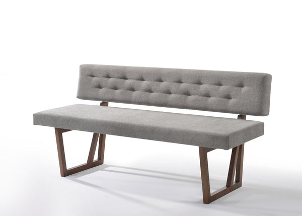 Modrest Jordan Modern Grey & Walnut Dining Bench Model VGMAMI-746-GRY