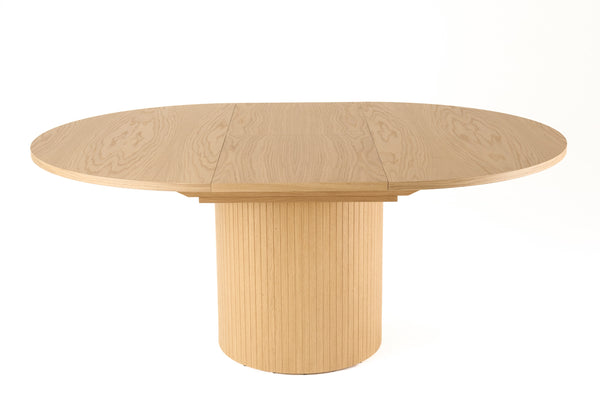 Modrest Miami Modern Natural Oak Round Dining Table With Extension Model VGME121255-DT-NAT