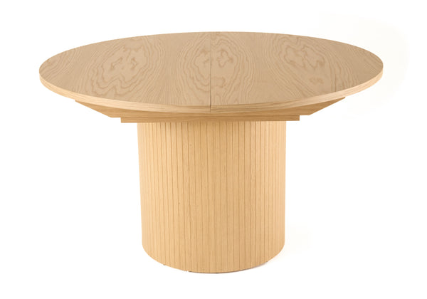 Modrest Miami Modern Natural Oak Round Dining Table With Extension Model VGME121255-DT-NAT