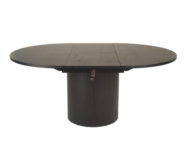 Modrest Miami Modern Black Oak Round Dining Table With Extension Model VGME121254-DT-BLK